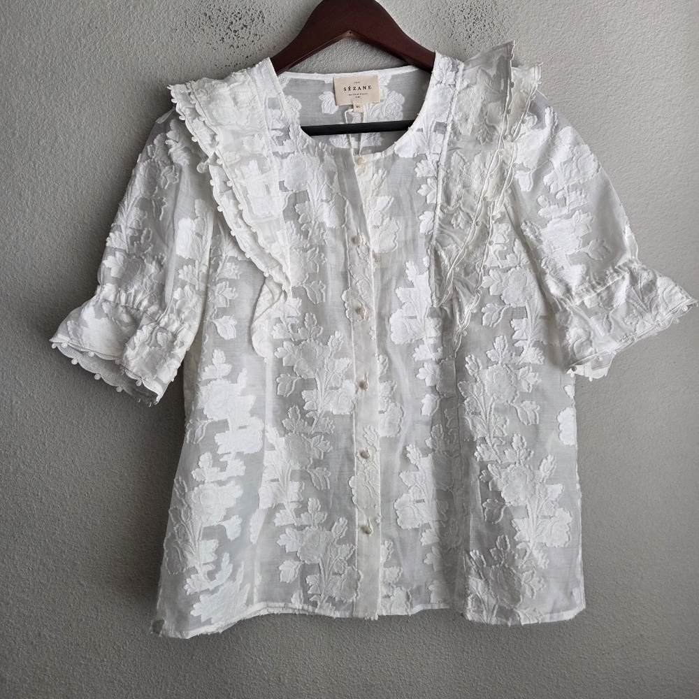 Sezane Paolina Blouse size 36 NWT - Picture 7 of 13